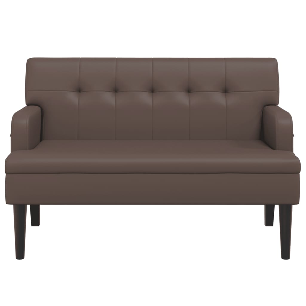 vidaXL Sitzbank mit Rückenlehne Braun 112x65,5x75 cm Kunstleder