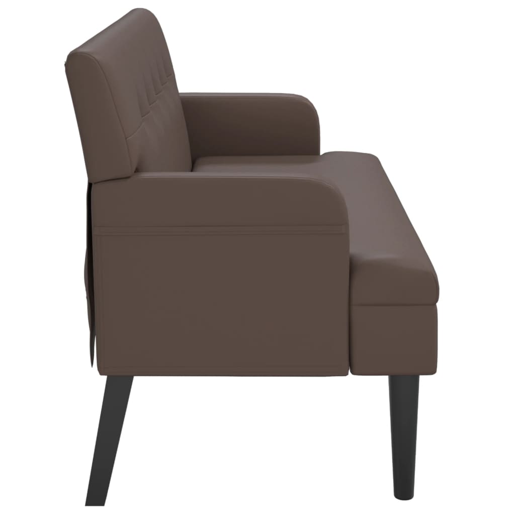 vidaXL Sitzbank mit Rückenlehne Braun 112x65,5x75 cm Kunstleder