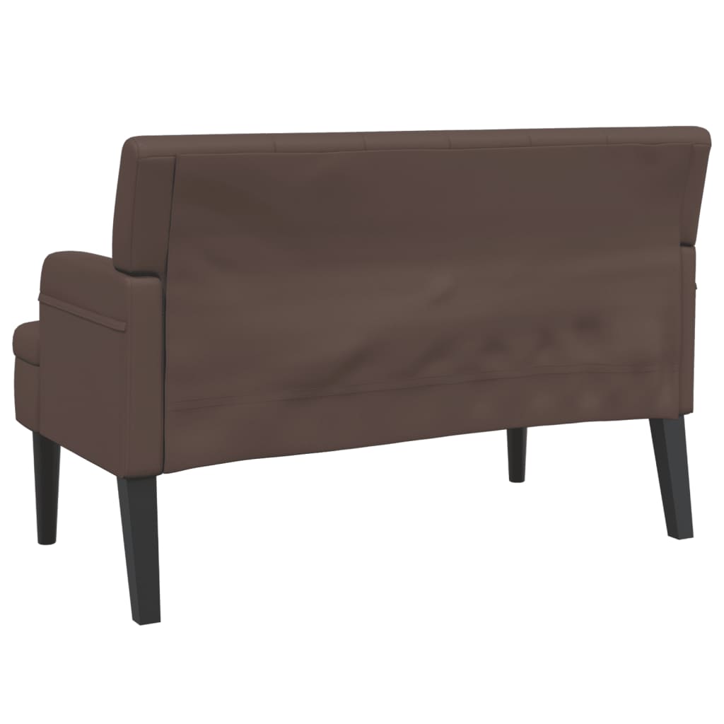 vidaXL Sitzbank mit Rückenlehne Braun 112x65,5x75 cm Kunstleder