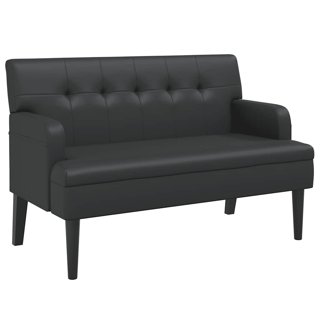 vidaXL Bank mit Rückenlehne Schwarz 112x65,5x75 cm Kunstleder