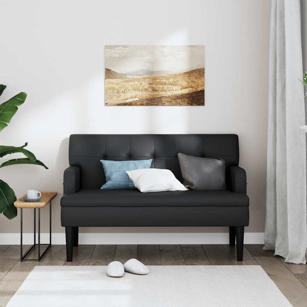 vidaXL Bank mit Rückenlehne Schwarz 112x65,5x75 cm Kunstleder