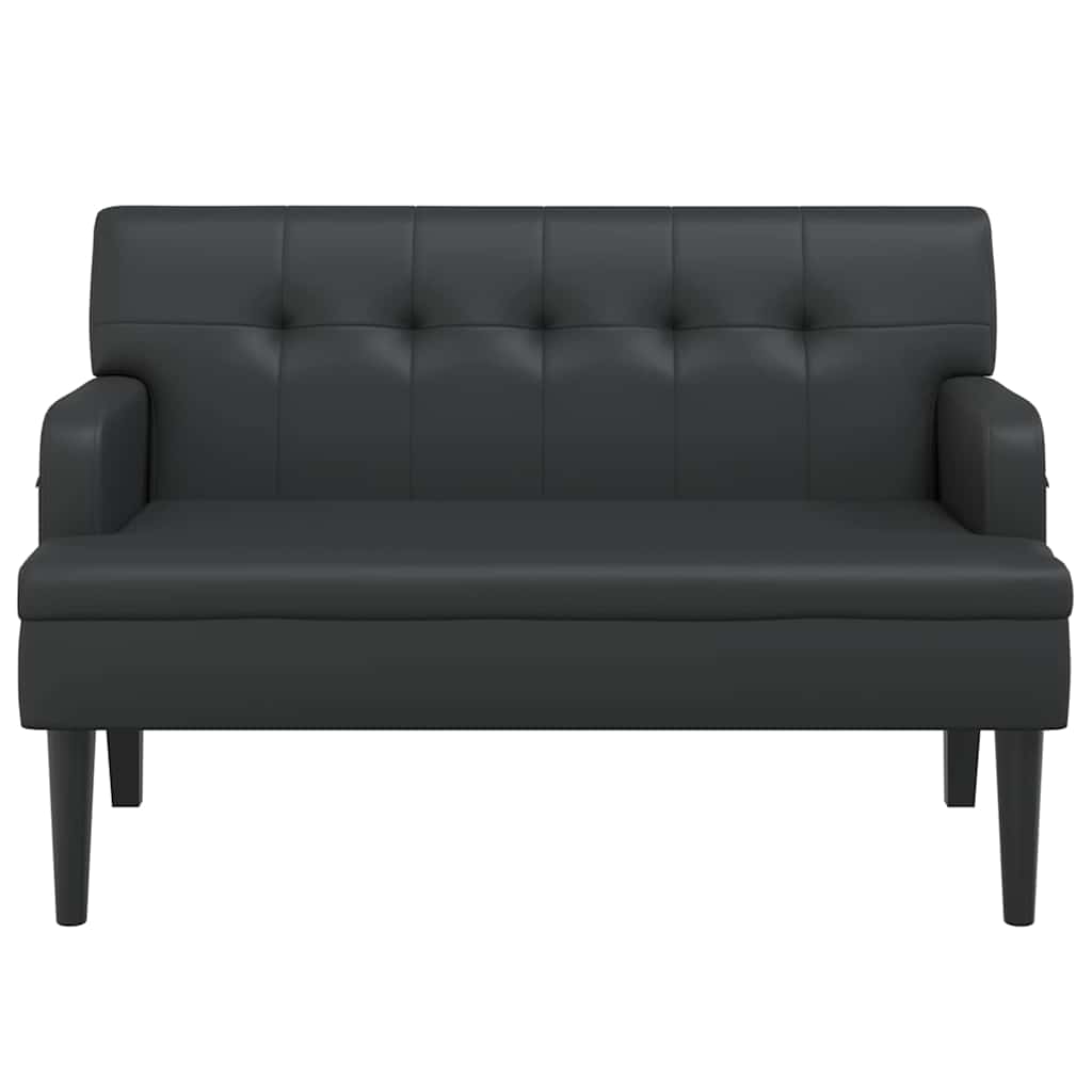 vidaXL Bank mit Rückenlehne Schwarz 112x65,5x75 cm Kunstleder