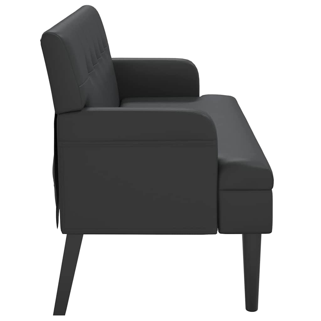 vidaXL Bank mit Rückenlehne Schwarz 112x65,5x75 cm Kunstleder