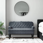 vidaXL Sitzbank mit Rückenlehne Dunkelgrau 119,5x64,5x75 cm Samt