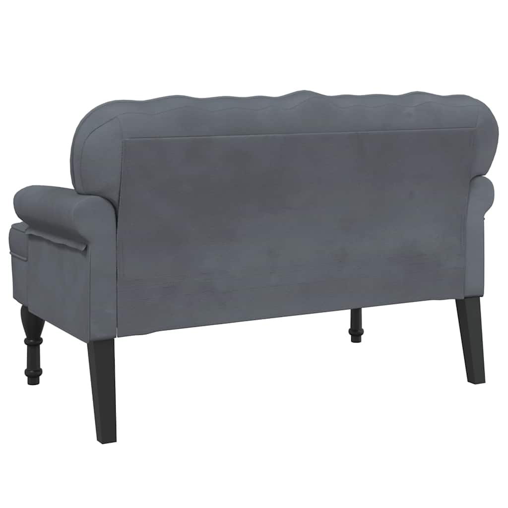 vidaXL Sitzbank mit Rückenlehne Dunkelgrau 119,5x64,5x75 cm Samt