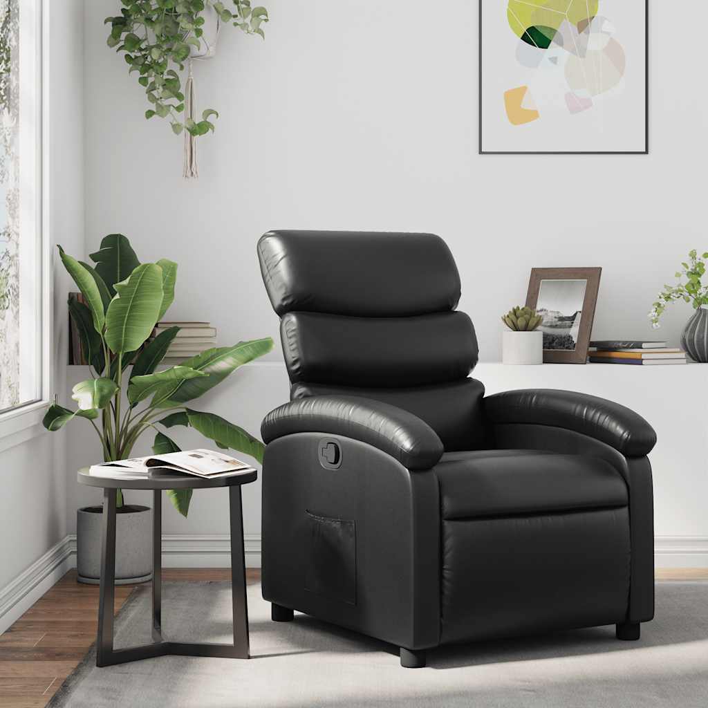 vidaXL Relaxsessel Schwarz Kunstleder