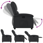 vidaXL Relaxsessel Schwarz Echtleder