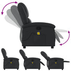 vidaXL Massagesessel Schwarz Echtleder