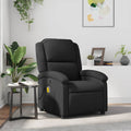 vidaXL Massagesessel Schwarz Echtleder