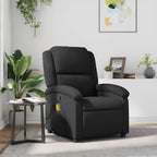 vidaXL Massagesessel Schwarz Echtleder