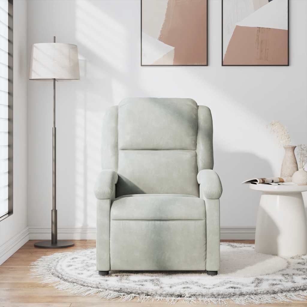 vidaXL Massagesessel Hellgrau Samt