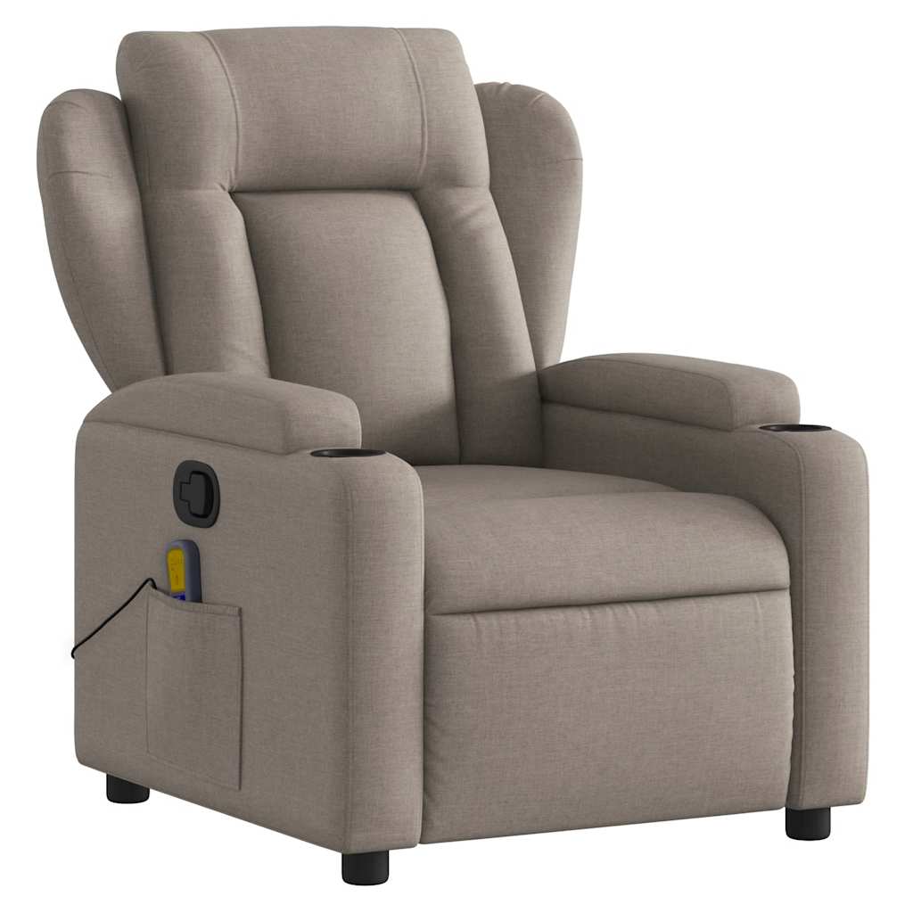 vidaXL Massage-Relaxsessel Taupe Stoff