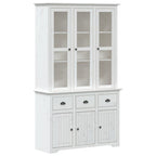 vidaXL Highboard BODO Weiß 115,5x43x200,5 cm Massivholz Kiefer