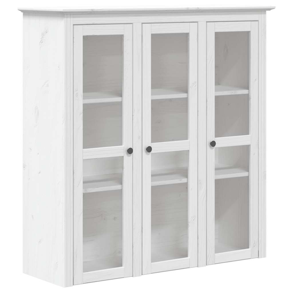 vidaXL Highboard BODO Weiß 115,5x43x200,5 cm Massivholz Kiefer