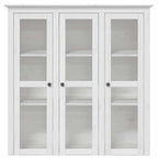 vidaXL Highboard BODO Weiß 115,5x43x200,5 cm Massivholz Kiefer