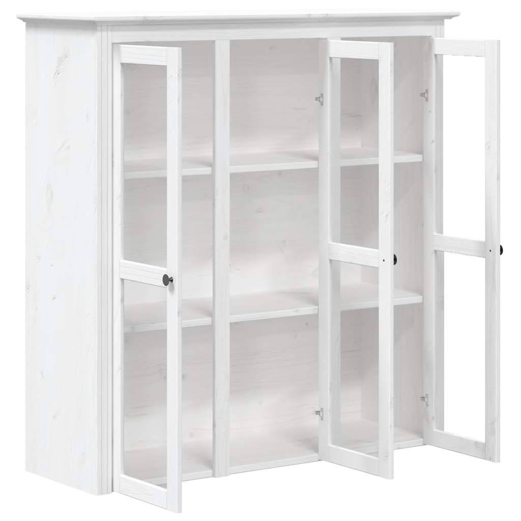vidaXL Highboard BODO Weiß 115,5x43x200,5 cm Massivholz Kiefer