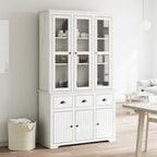 vidaXL Highboard BODO Weiß 115,5x43x200,5 cm Massivholz Kiefer