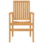 vidaXL Gartenstühle 4 Stk. Stapelbar 56,5x57,5x91 cm Massivholz Teak