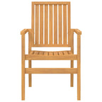vidaXL Gartenstühle 6 Stk. Stapelbar 56,5x57,5x91 cm Massivholz Teak