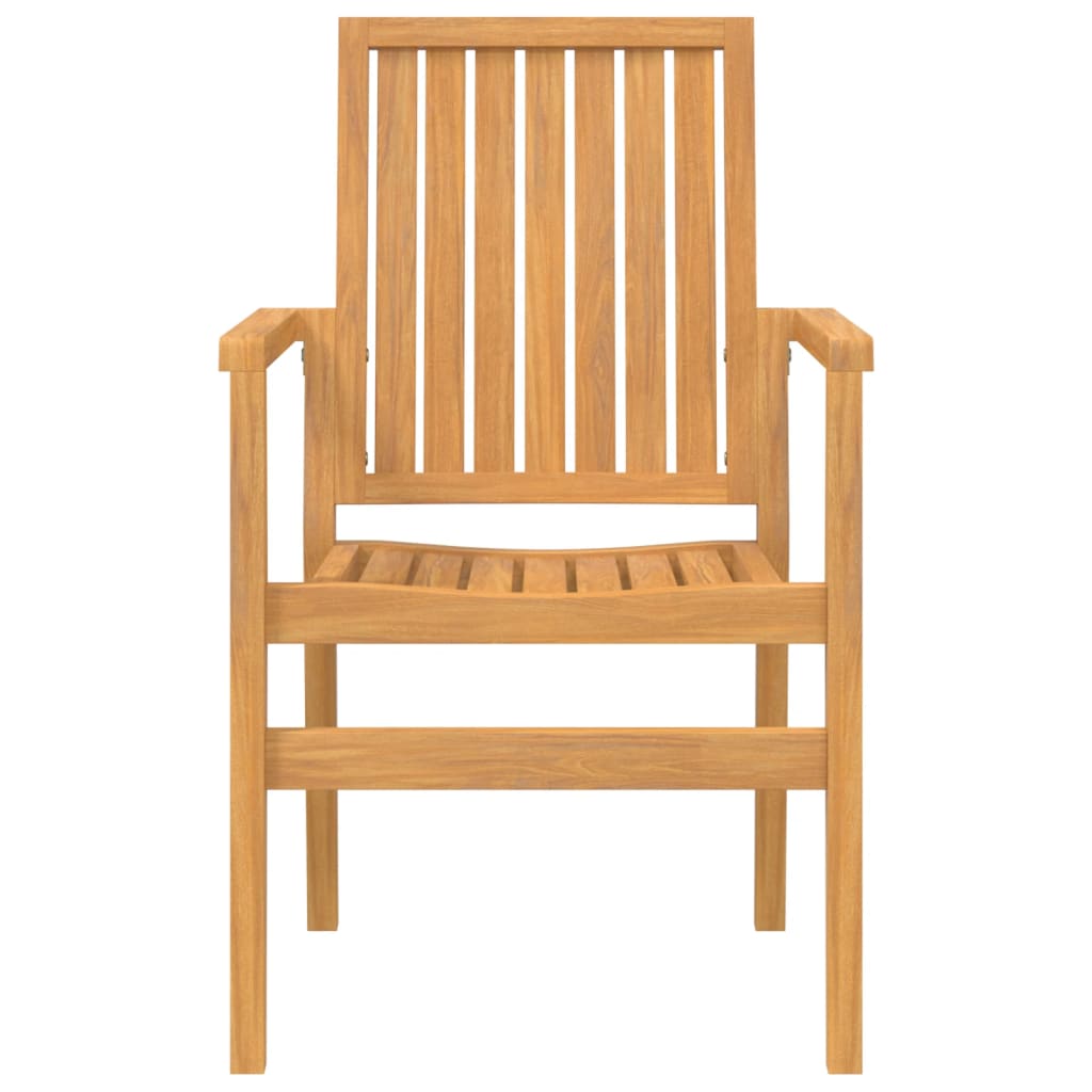 vidaXL Gartenstühle 6 Stk. Stapelbar 56,5x57,5x91 cm Massivholz Teak