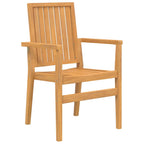 vidaXL Gartenstühle 8 Stk. Stapelbar 56,5x57,5x91 cm Massivholz Teak