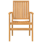 vidaXL Gartenstühle 8 Stk. Stapelbar 56,5x57,5x91 cm Massivholz Teak