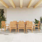 vidaXL Gartenstühle 8 Stk. Stapelbar 56,5x57,5x91 cm Massivholz Teak