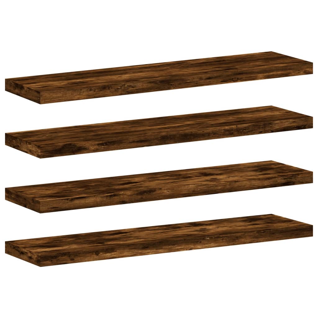 vidaXL Wandregale 4 Stk. Räuchereiche 40x10x1,5 cm Holzwerkstoff