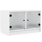 vidaXL TV-Schrank mit Glastüren Weiß 68x37x42 cm