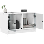vidaXL TV-Schrank mit Glastüren Weiß 68x37x42 cm