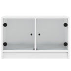 vidaXL TV-Schrank mit Glastüren Weiß 68x37x42 cm