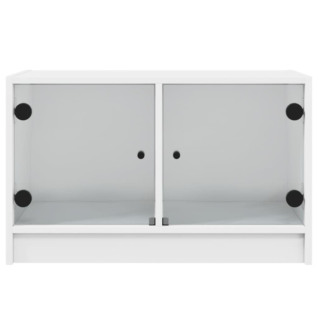 vidaXL TV-Schrank mit Glastüren Weiß 68x37x42 cm