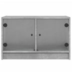 vidaXL TV-Schrank mit Glastüren Betongrau 68x37x42 cm