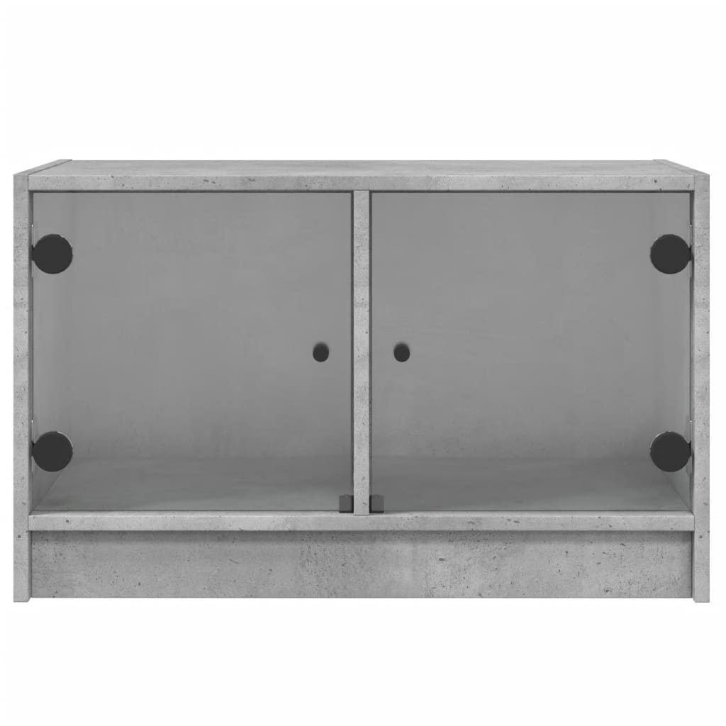 vidaXL TV-Schrank mit Glastüren Betongrau 68x37x42 cm