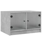 vidaXL Couchtisch mit Glastüren Betongrau 68x50x42 cm