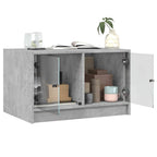 vidaXL Couchtisch mit Glastüren Betongrau 68x50x42 cm