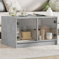 vidaXL Couchtisch mit Glastüren Betongrau 68x50x42 cm