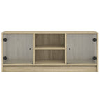 vidaXL TV-Schrank mit Glastüren Sonoma-Eiche 102x37x42 cm