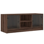 vidaXL TV-Schrank mit Glastüren Braun Eichen-Optik 102x37x42 cm