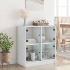 vidaXL Beistellschrank mit Glastüren Weiß 68x37x75,5 cm