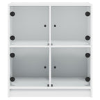 vidaXL Beistellschrank mit Glastüren Weiß 68x37x75,5 cm