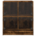 vidaXL Beistellschrank mit Glastüren Räuchereiche 68x37x75,5 cm