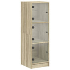 vidaXL Highboard mit Glastüren Sonoma-Eiche 35x37x109 cm