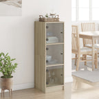 vidaXL Highboard mit Glastüren Sonoma-Eiche 35x37x109 cm