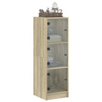 vidaXL Highboard mit Glastüren Sonoma-Eiche 35x37x109 cm