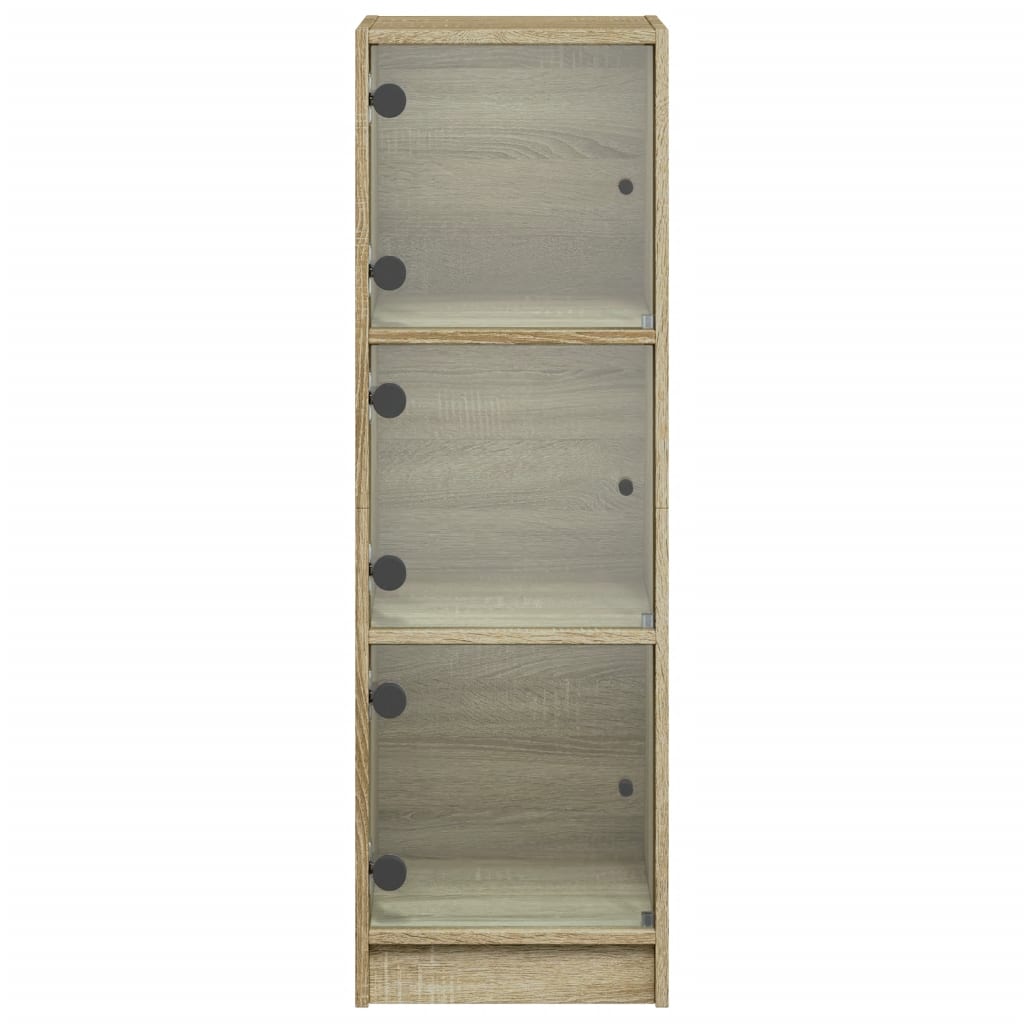 vidaXL Highboard mit Glastüren Sonoma-Eiche 35x37x109 cm
