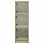 vidaXL Highboard mit Glastüren Sonoma-Eiche 35x37x109 cm