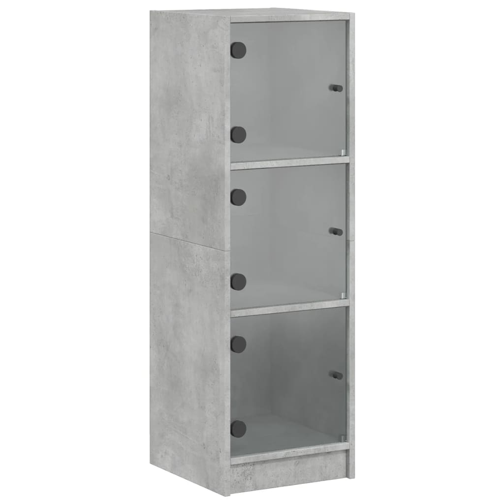 vidaXL Highboard mit Glastüren Betongrau 35x37x109 cm