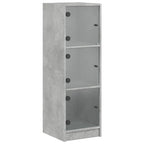 vidaXL Highboard mit Glastüren Betongrau 35x37x109 cm