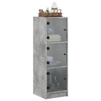 vidaXL Highboard mit Glastüren Betongrau 35x37x109 cm